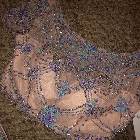 NWT Sherri Hill Blush Beaded Two Piece Skirt - Picture 5 of 6